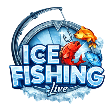Ice Fishing kolikkopeli, talviteema, jäällä kalastus, bonuskierrokset